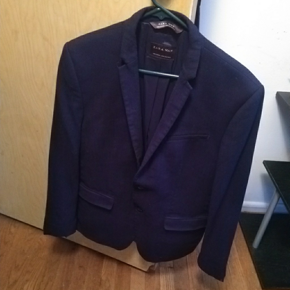 Zara Man Navy Blue Blazer US 44